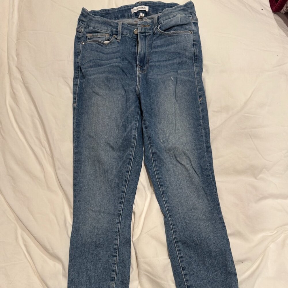 Good American Distressed Good Legs skinny jeans